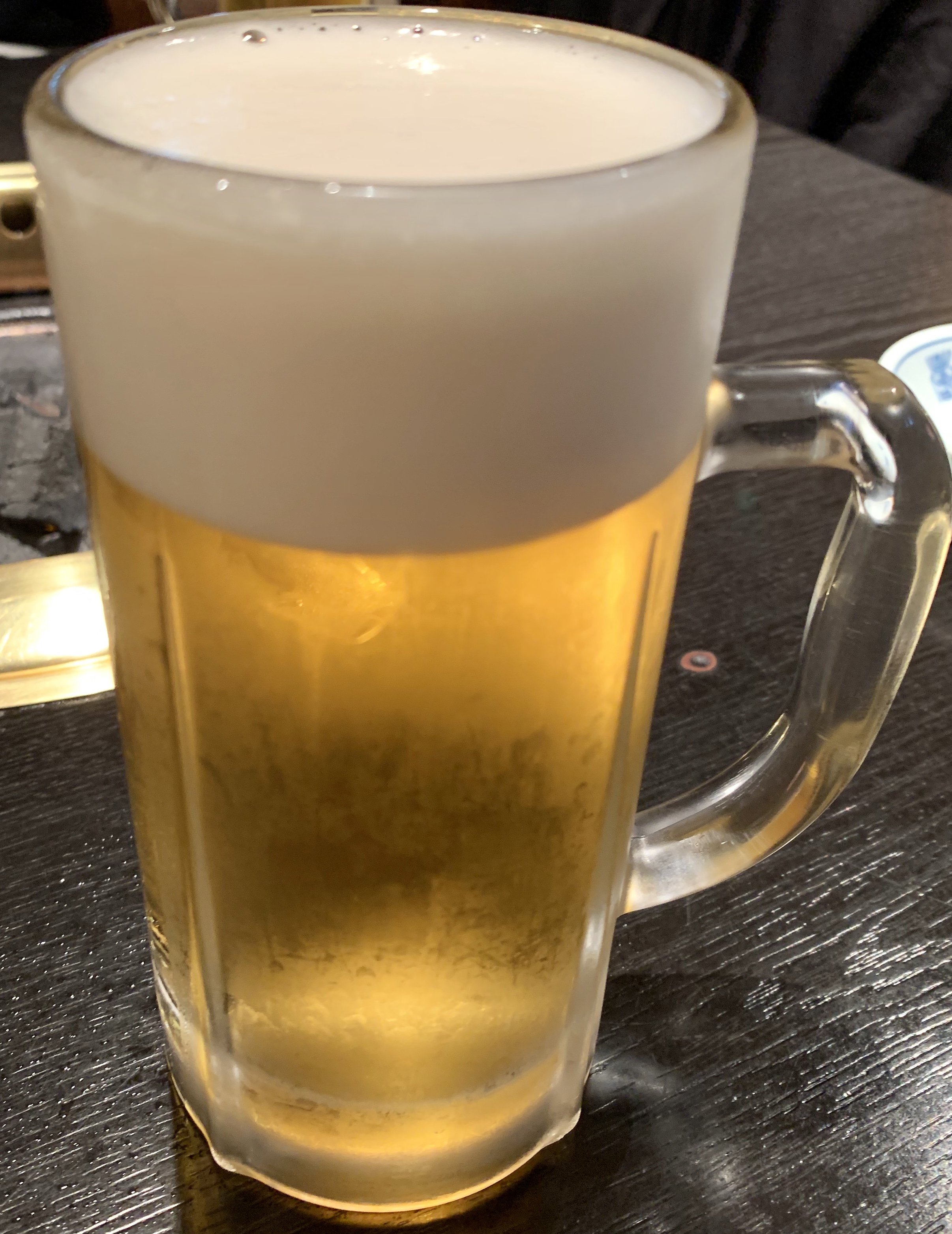 自由が丘の焼肉屋「漢江」のビール