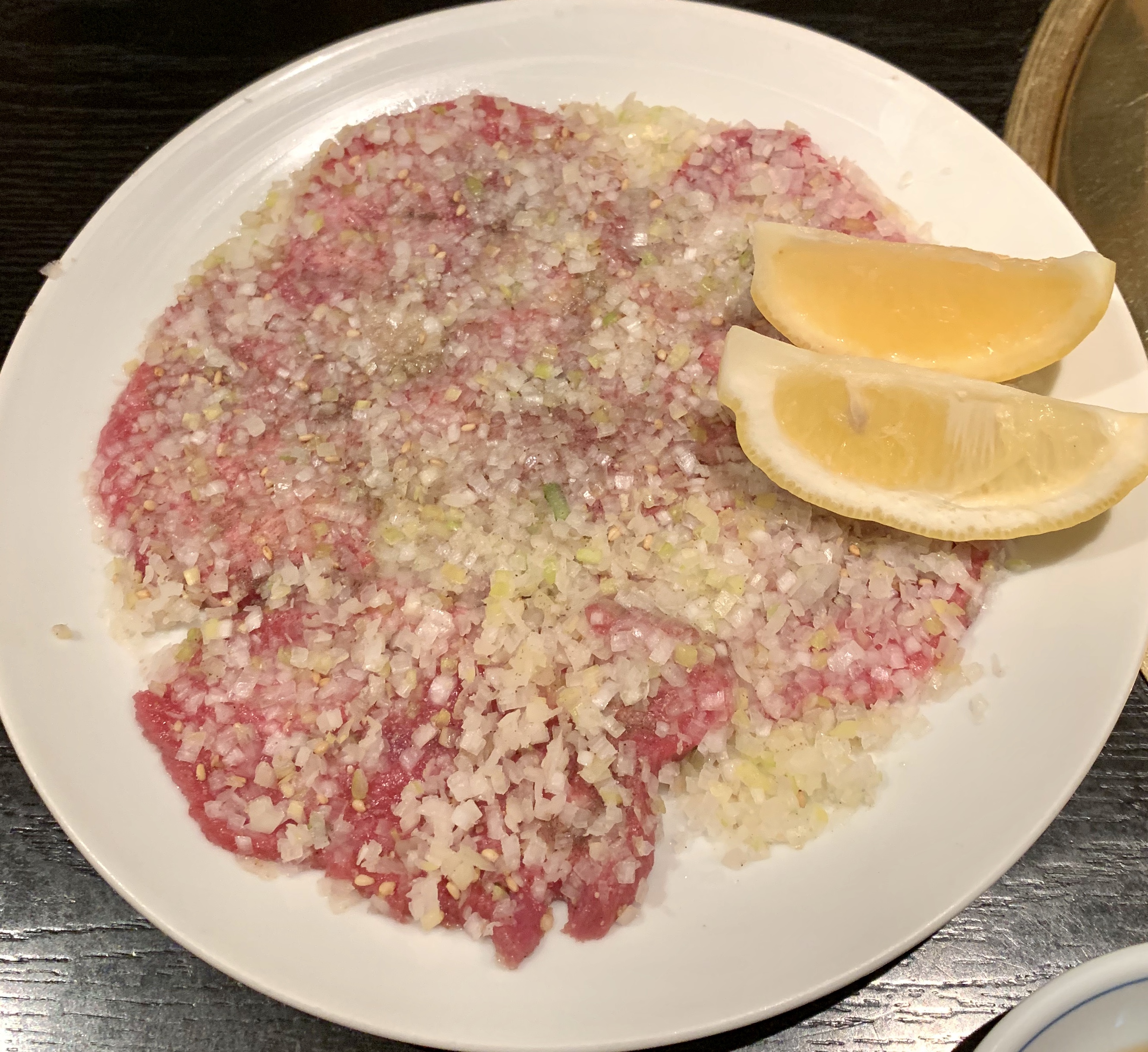 自由が丘の焼肉屋「漢江」のネギ塩タン塩1