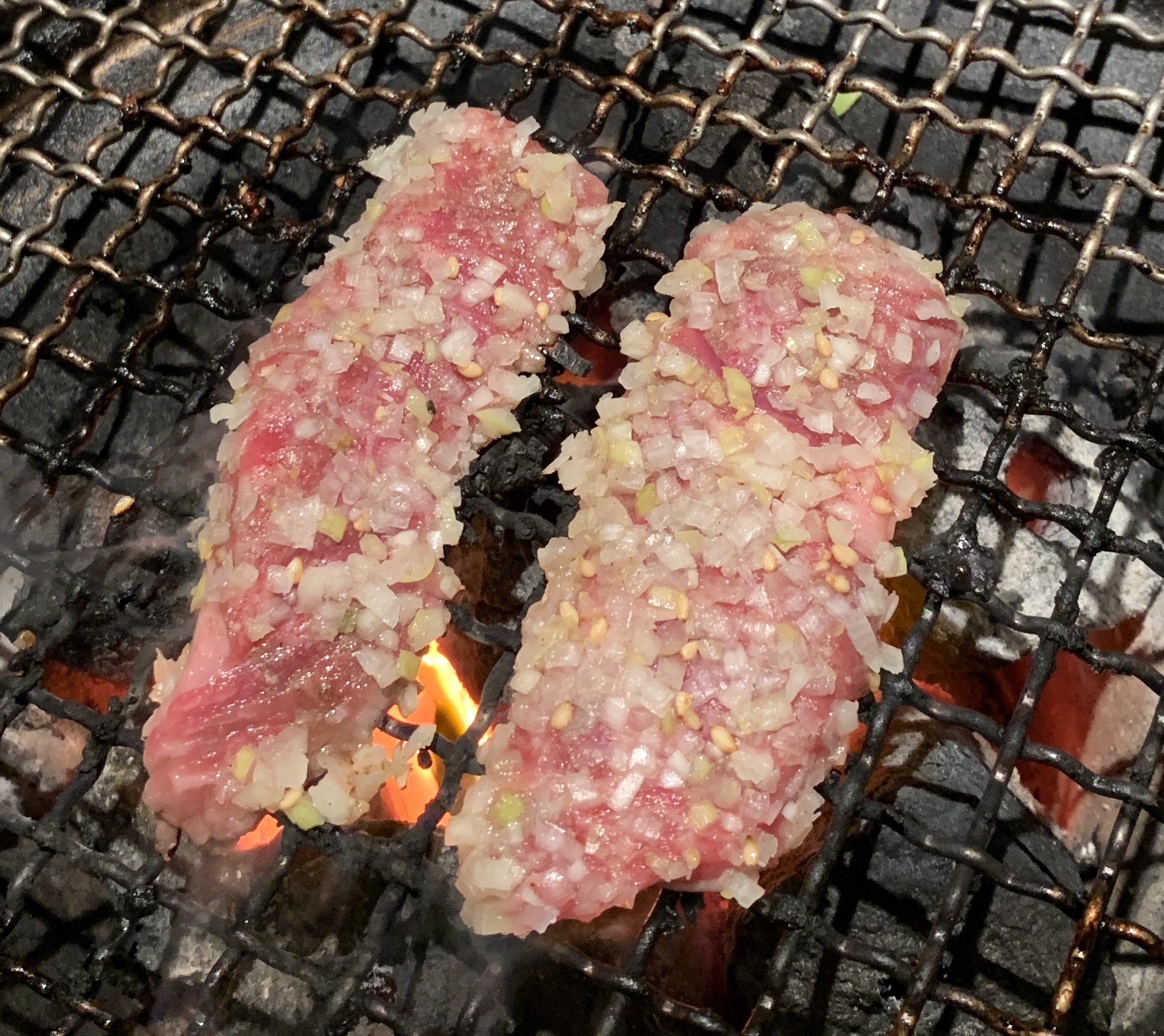 自由が丘の焼肉屋「漢江」のネギ塩ハラミ2